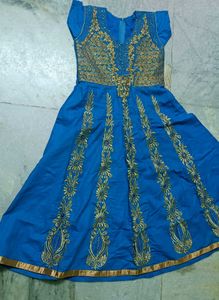 Blue & Gold Embroidered Dress
