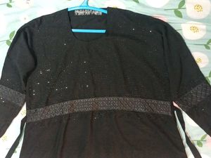 Black Partywear Saudi Abaya with Belt