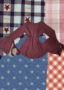 Pearl Embellished Goddess Flared Sleeved Top