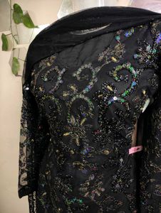 Glittery Black Suit With Statement Dupatta ✨🖤