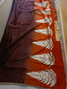 🆕Orange And Beige Saree