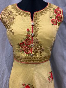 Yellow Embroidered Indian Dress