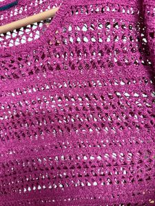 Magenta Knit Top