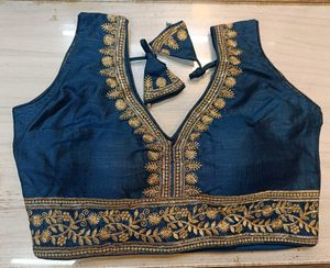 Embroidered blue blouse