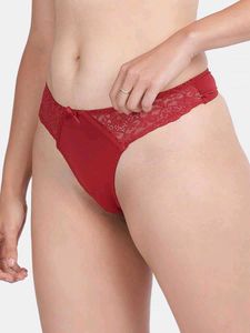 Red Lace Detail Thong