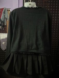 Combo Tweed Blazer Jacket &amp; Low Rise Jeans