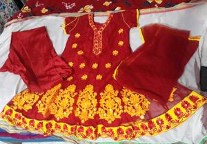 Elegant Red & Gold Kurta Set