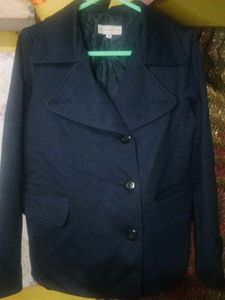 Women blazer navy blue colour