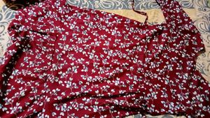 Red Floral Print Dress