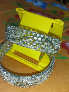 Golden With Ab Polish Stone Bangles