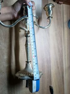 Vintage white metal 2 arm ornate candelabrum