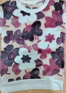 Floral Print Fuzzy Top
