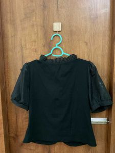 Black Ruffle Top
