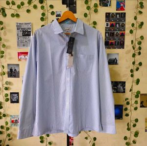 Classic Blue & White Pinstripe Formal Shirt