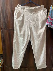 Striped Elastic Waist Pants