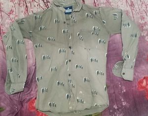 Patterned Button-Down Shirt