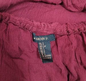 Burgundy Lace Off-Shoulder Crop Top NEW!!!