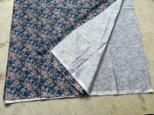 Floral Print Fabric - Blue &amp; Pink