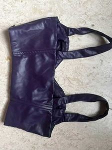 ZARA FAUX LEATHER BUSTIER TOP💜🟪🟣