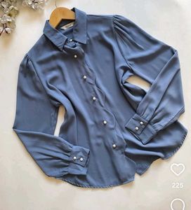 Ash Blue Pearl Button Shirt