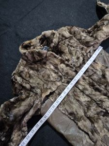 Crocodile Original Leather Faux Fur Brown Coat