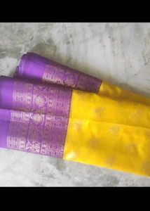 New With Tag Mysore Silk Foil Print Saree