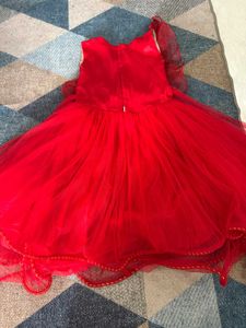 Vibrant Red Colour Dress For Girl