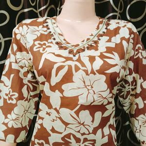 Party Wear Cotton Kurti Set