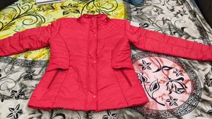 Zara women Creamy Red Quilted Jacket