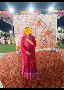 Pink Mirror Work Nayra Suit