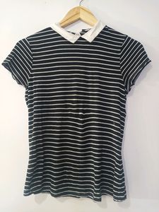Redtag Women Black And White Striped Bust 32 |Wais