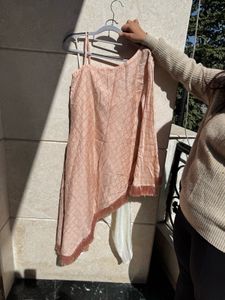 Smart Dhoti Set With Fringe Detail