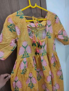Yellow Floral Print Maxi Dress