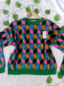 Y2k Colorful Pattern Pullover 💚