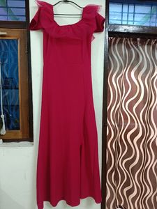 Beautiful Party Wear Pink Gown Floor Touch