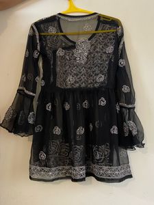 Chikankari Mesh Top