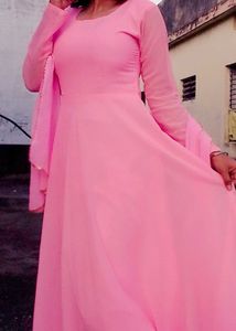 Elegant Pink Ethnic Gown