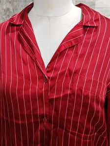 Striped button-down top