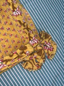 Yellow &amp; Red Printed Dupatta