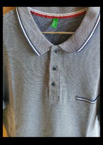 Branded Blue Patterned Polo T-Shirt