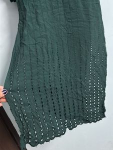 Dark Green Chikankari Kurti