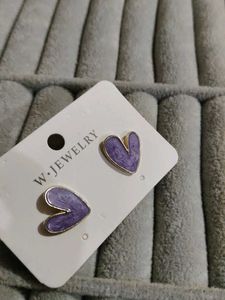 Purple Heart Stud Earrings