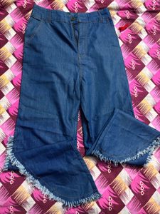 Denim Fringe Stylish Pants