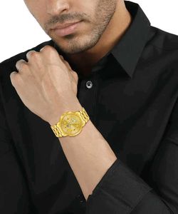 LIMESTONE Day &amp; Date Original HMTS Gold Plated Adj
