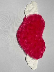 Pink Fuzzy Heart Eye Mask