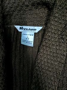 Dark Olive Green Front Open Sweater
