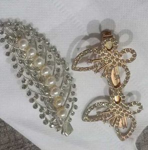 Elegant Pearl &amp; Rhinestone Hair Clips