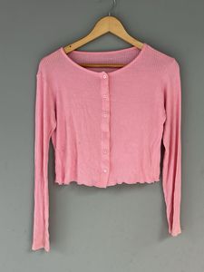 Cute Pink Cropped Cardigan
