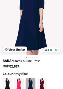 Aara Navy Blue Dress Midi