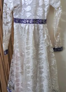 White Floral Anarkali Dress